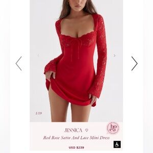 House of CB Red Lace Mini Dress